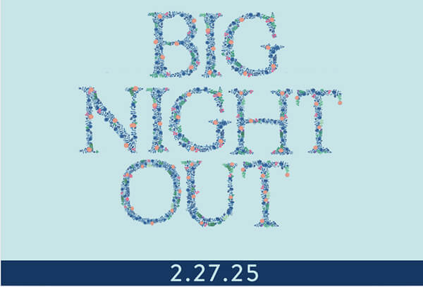 Text reads "BIG NIGHT OUT" for youth and family volunteering programs in Texas.