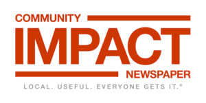 Community Impact logo promoting youth volunteer programs and family volunteering in Texas.